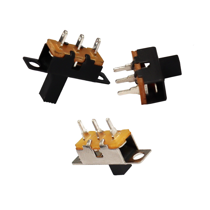 Interrupteur de diapositive SS12F71 Toy audio Single-Rangée troisième-Interrupteur de glissière à LED à LED à broches